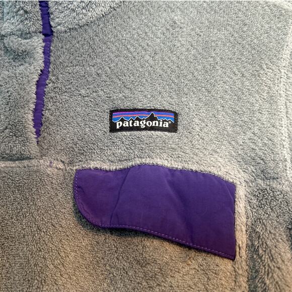 Patagonia Re-Tool Snap-T Fleece Pullover, Gray and Purple, Women's Small - Picture 3 of 9